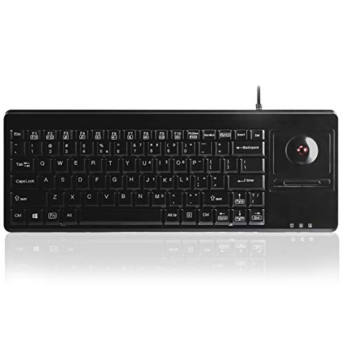 Perixx PERIBOARD-514PLUS Wired Mini Keyboard With Trackball