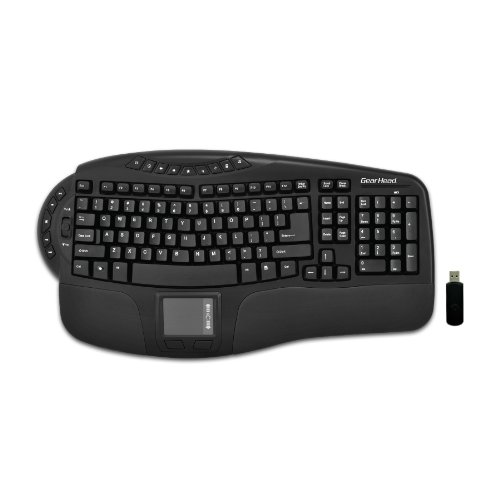 Gear Head KB5950TPW Wireless Ergonomic Keyboard With Touchpad