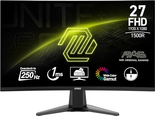 MSI MAG27C6X 27.0" 1920 x 1080 250 Hz Monitor