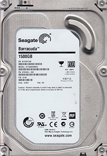 Seagate BarraCuda 1.5 TB 3.5" 7200 RPM Internal Hard Drive