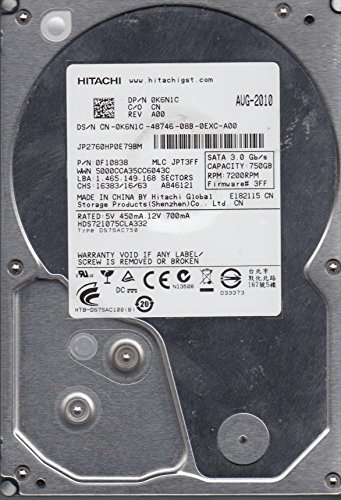 Hitachi 7K1000.C 750 GB 3.5" 7200 RPM Internal Hard Drive